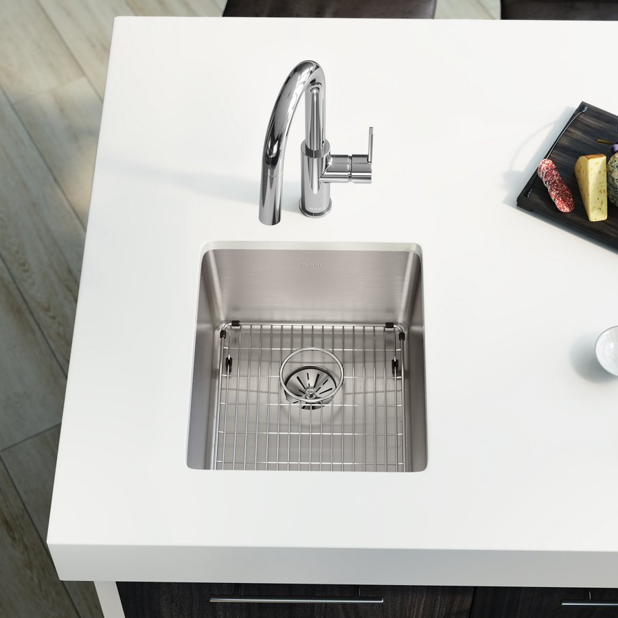 Lustertone Iconix® 16 Gauge Stainless Steel 16" x 18-1/2" x 8" Single Bowl Undermount Sink Kit with Perfect Drain®