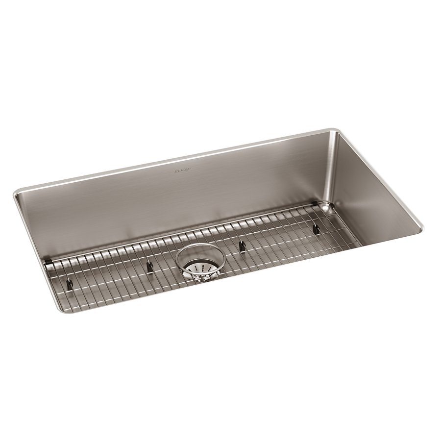 Lustertone Iconix® 16 Gauge Stainless Steel 32-1/2 x 19-1/2" x 9" Single Bowl Undermount Sink Kit with Perfect Drain®
