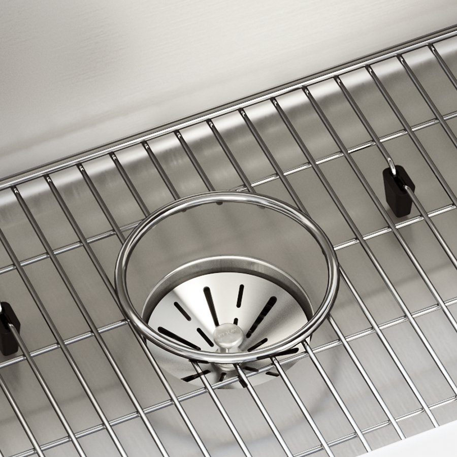 Lustertone Iconix® 16 Gauge Stainless Steel 32-1/2 x 19-1/2" x 9" Single Bowl Undermount Sink Kit with Perfect Drain®