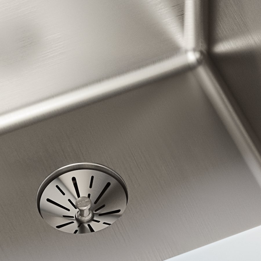 Lustertone Iconix® 16 Gauge Stainless Steel, 32-3/4" x 19-1/2" x 9" Double Bowl Undermount Sink with Perfect Drain®