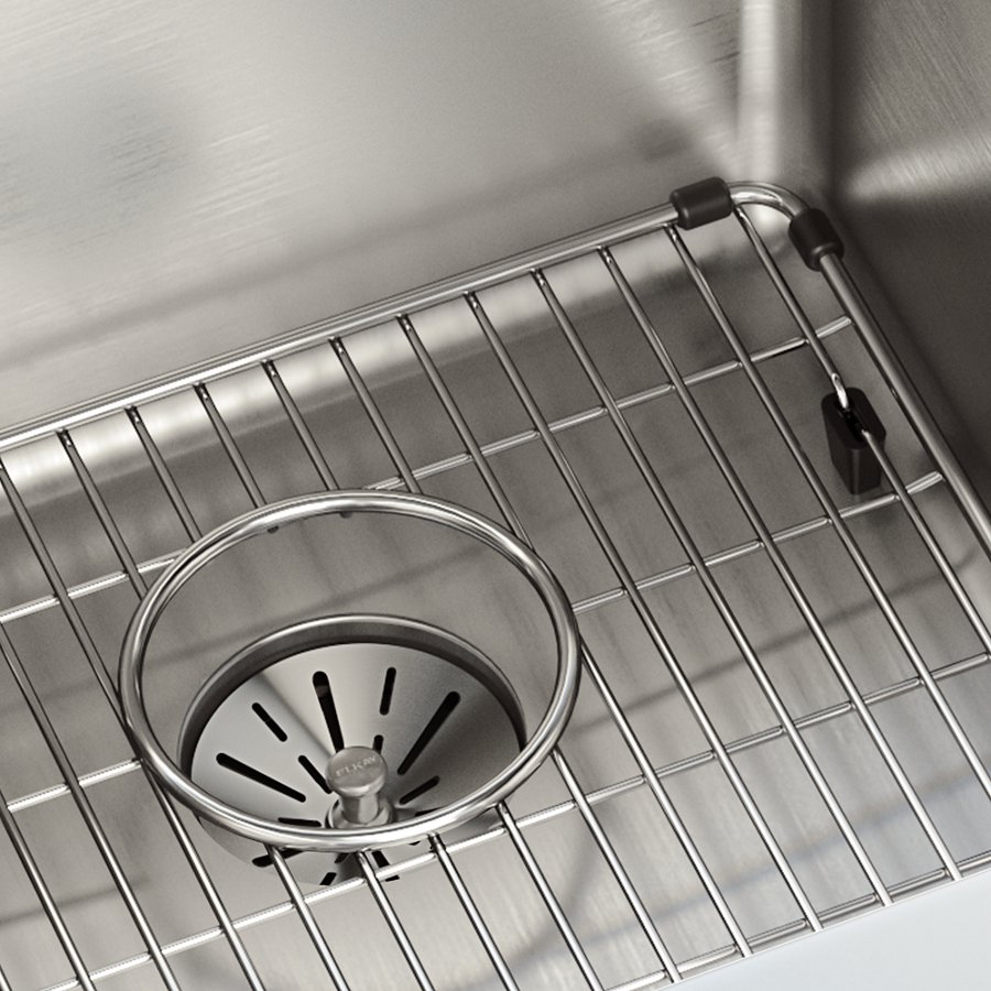 Lustertone Iconix® 16 Gauge Stainless Steel 32-3/4" x 19-1/2" x 9" Double Bowl Undermount Sink Kit with Perfect Drain®