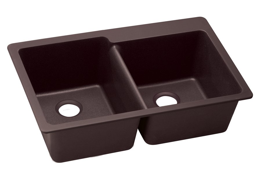Quartz Luxe® 33" x 22" x 9-1/2" Offset Double Bowl Drop-in Sink