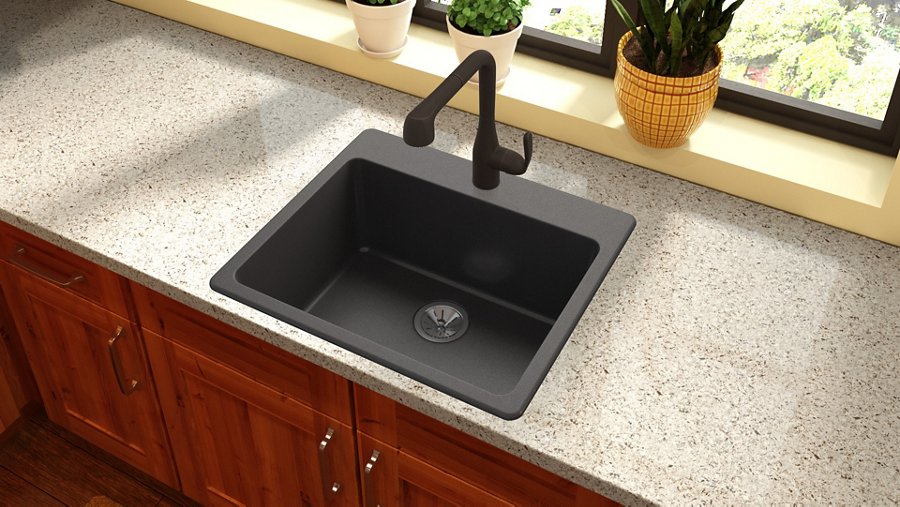 Quartz Luxe® 25" x 22" x 9-1/2" Single Bowl Drop-in Sink
