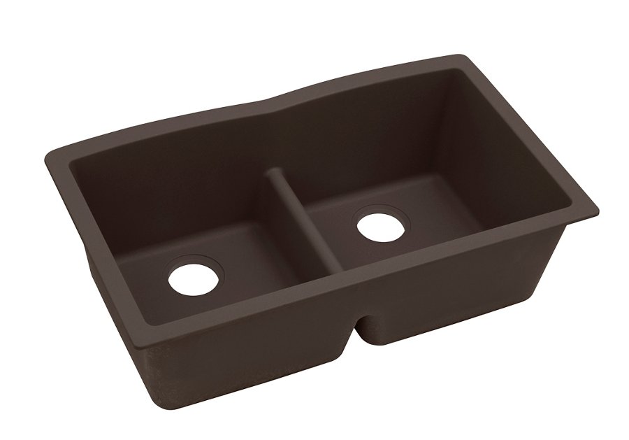 Quartz Luxe® 33" x 19" x 10" Equal Double Bowl Undermount Sink with Aqua Divide™