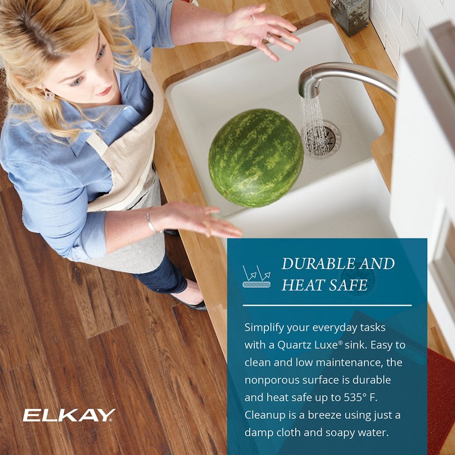 Quartz Luxe® 33" x 19" x 10" Equal Double Bowl Undermount Sink with Aqua Divide™