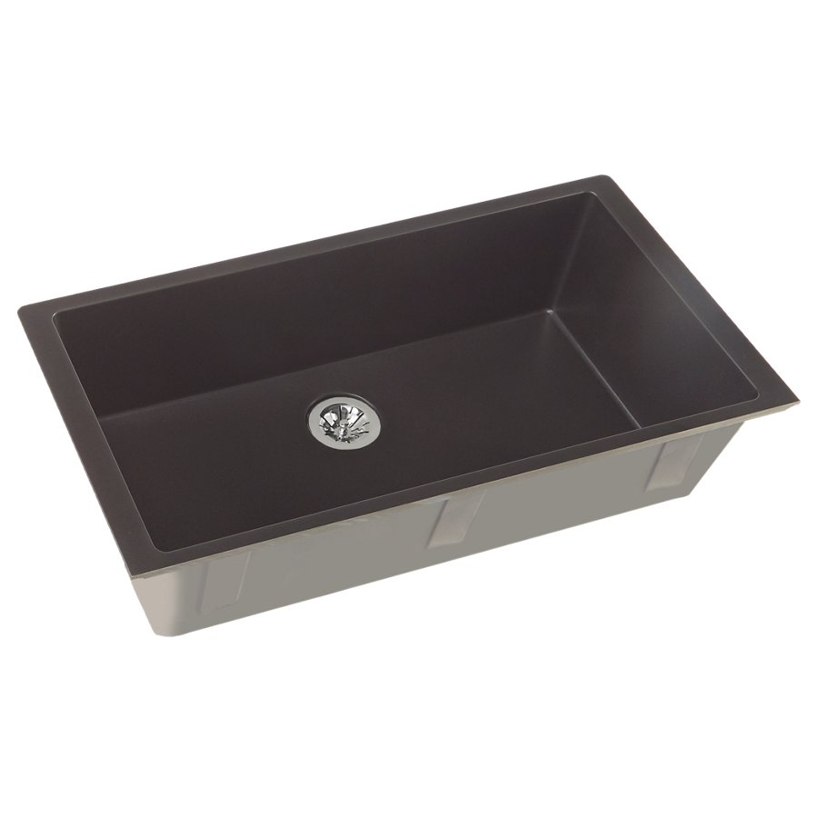 Quartz Luxe® 35-7/8" x 19" x 9" Single Bowl Undermount Kitchen Sink with Perfect Drain®