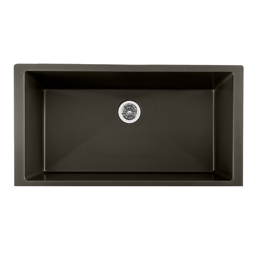 Quartz Luxe® 35-7/8" x 19" x 9" Single Bowl Undermount Kitchen Sink with Perfect Drain®