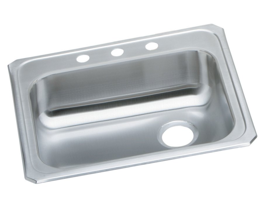 Celebrity® Stainless Steel 25" x 21-1/4" x 5-3/8" Single Bowl Drop-in Sink w/Right Drain