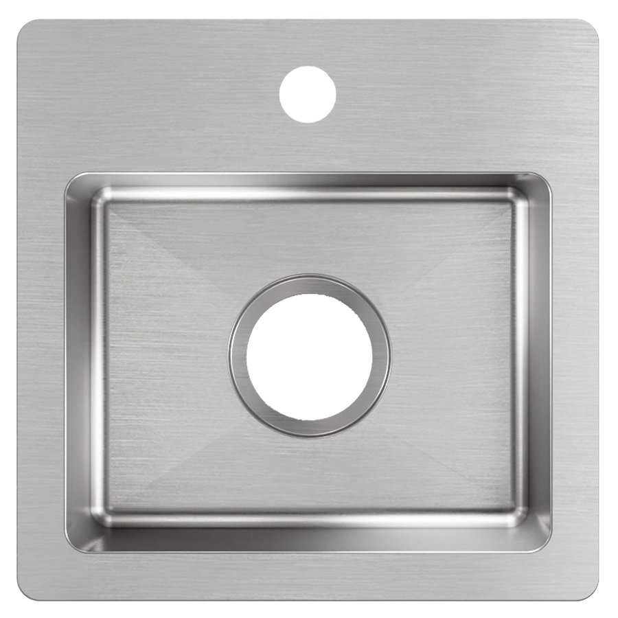Crosstown® Stainless Steel 15" x 15" x 7" 1-Hole Single Bowl Dual Mount Sink