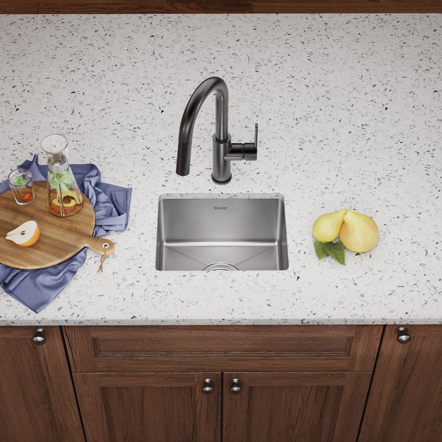 Crosstown® Stainless Steel 15" x 15" x 7" 1-Hole Single Bowl Dual Mount Sink