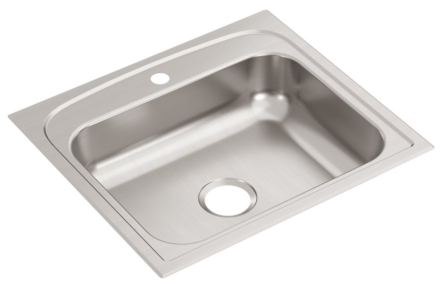 Pergola™ Stainless Steel 25" x 22" x 6" 1-Hole Single Bowl Drop-in ADA Sink