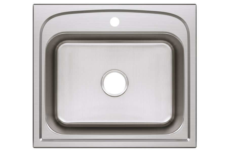 Pergola™ Stainless Steel 25" x 22" x 9-1/8" 1-Hole Single Bowl Drop-in Sink