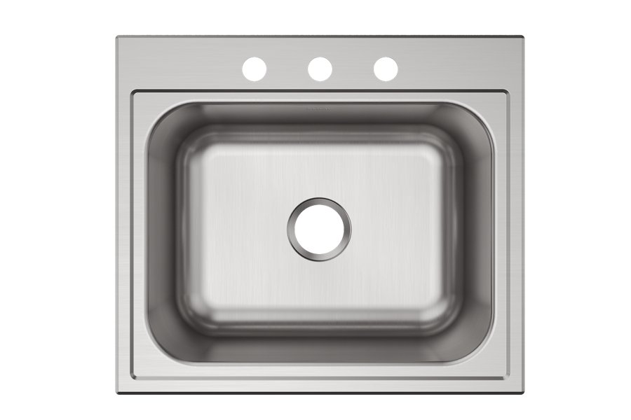 Parkway™ 25" x 22" x 9" Stainless Steel 3-Hole Single Bowl Drop-in Sink