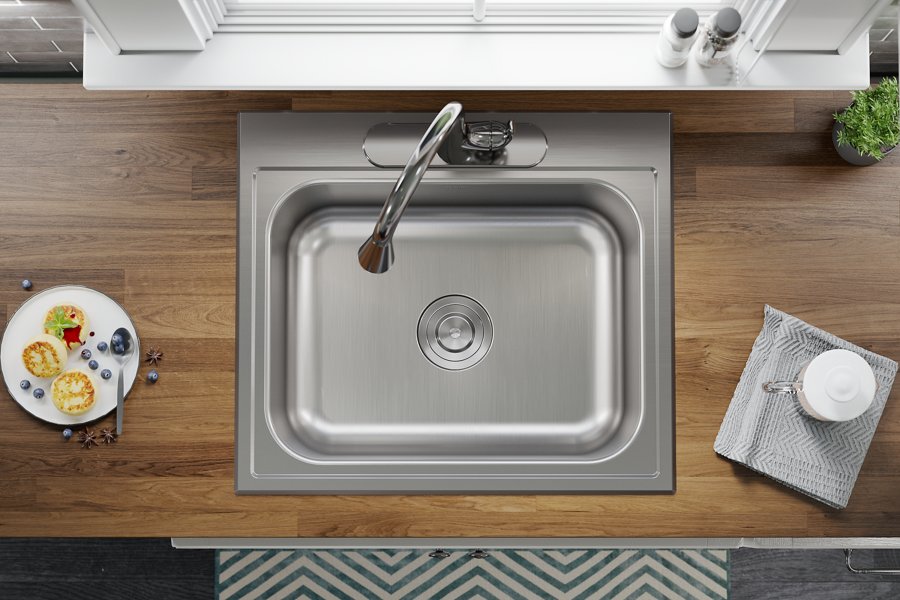Parkway™ 25" x 22" x 9" Stainless Steel 3-Hole Single Bowl Drop-in Sink