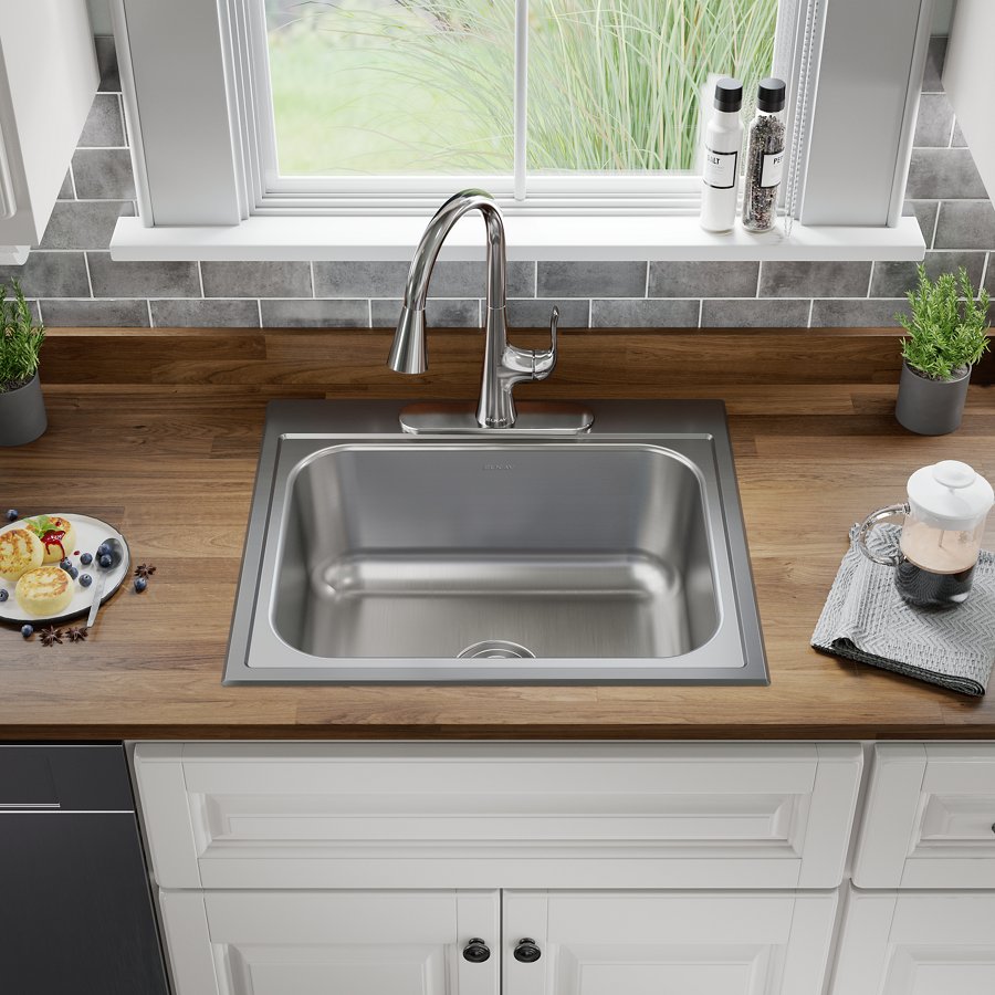 Parkway™ 25" x 22" x 9" Stainless Steel 3-Hole Single Bowl Drop-in Sink