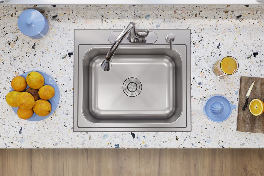 Parkway™ 25" x 22" x 9" Stainless Steel 4-Hole Single Bowl Drop-in Sink