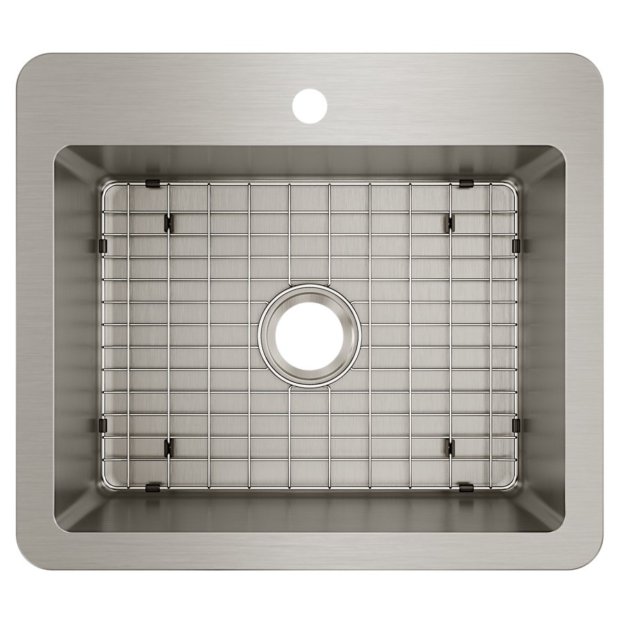 Avenue™ Stainless Steel 25" x 22" x 9" 1-Hole Single Bowl Dual Mount Sink Kit