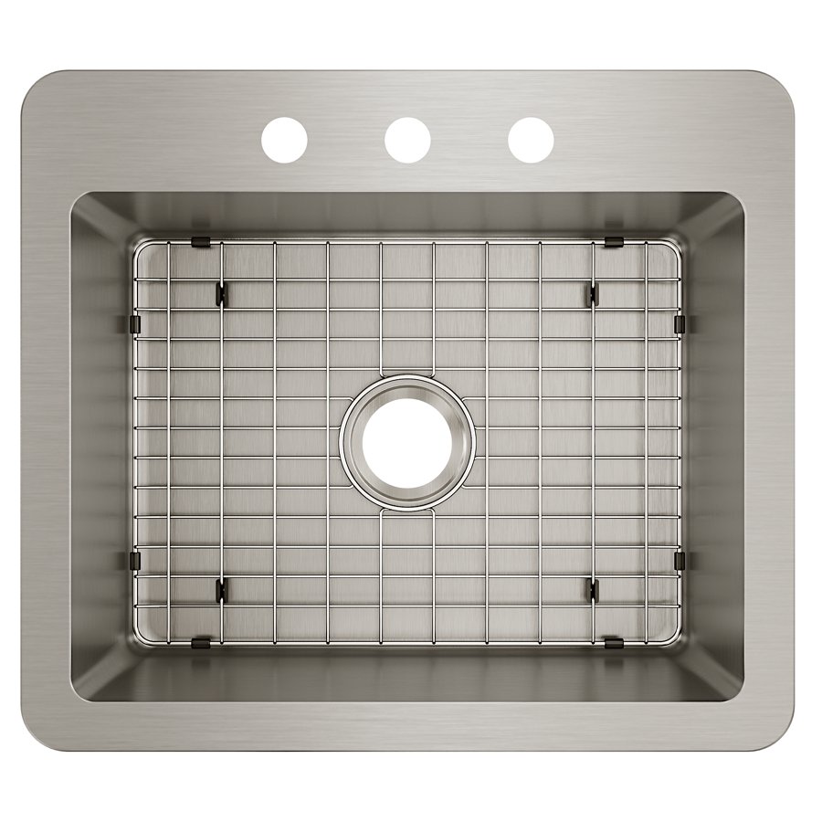 Avenue™ Stainless Steel 25" x 22" x 9" 3-Hole Single Bowl Dual Mount