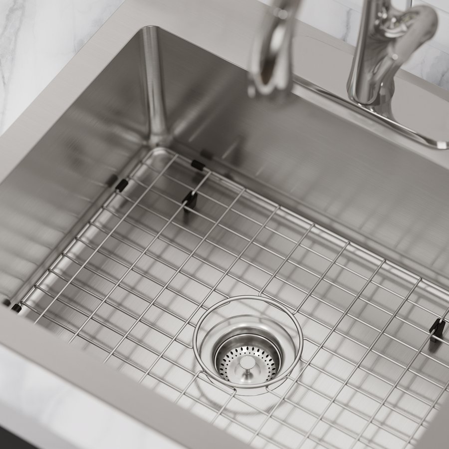 Avenue™ Stainless Steel 25" x 22" x 9" 3-Hole Single Bowl Dual Mount