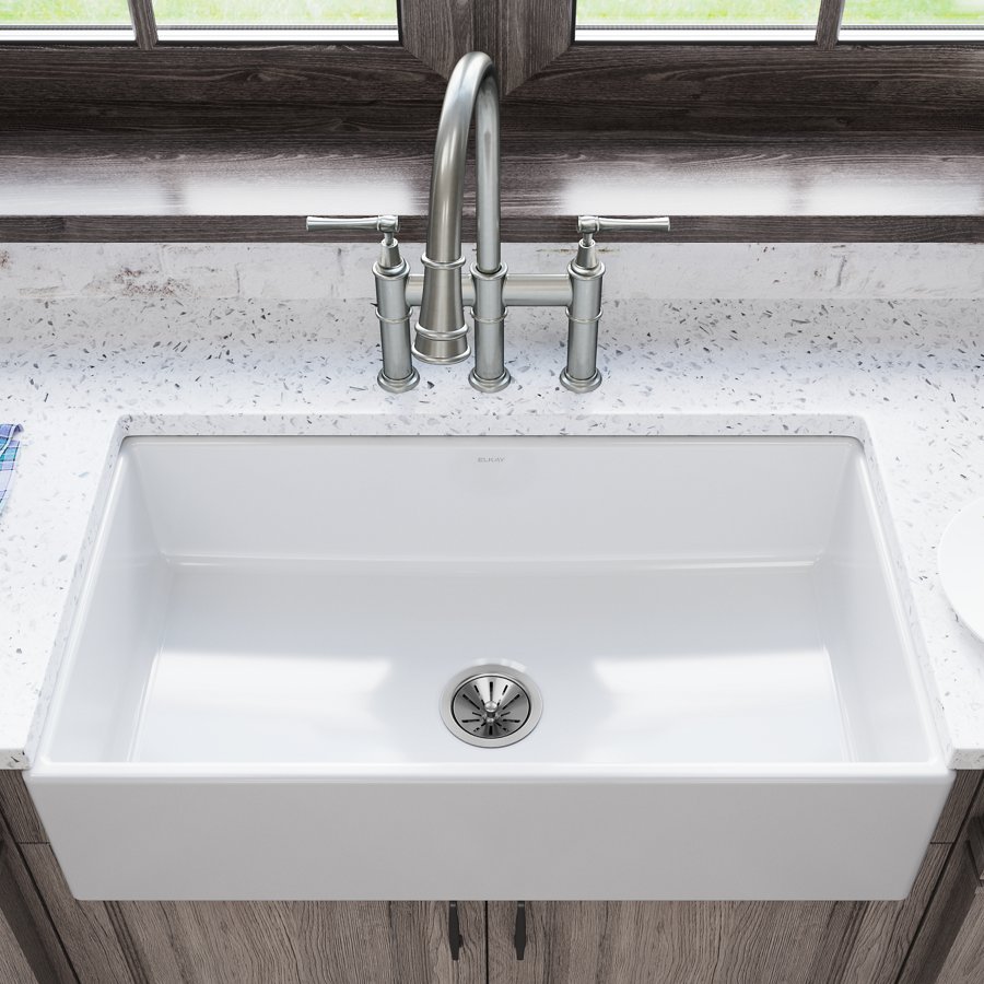 Burnham™ Fireclay 33" x 18" x 7-11/16" Single Bowl Undermount Farmhouse Sink White
