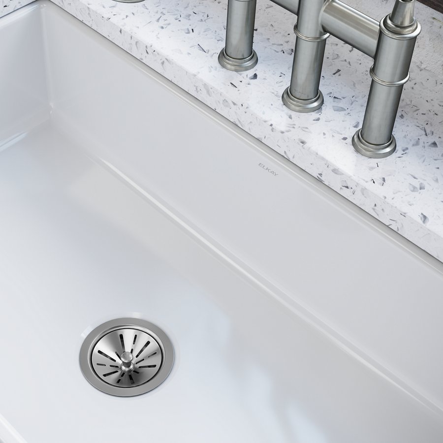 Burnham™ Fireclay 33" x 18" x 7-11/16" Single Bowl Undermount Farmhouse Sink White