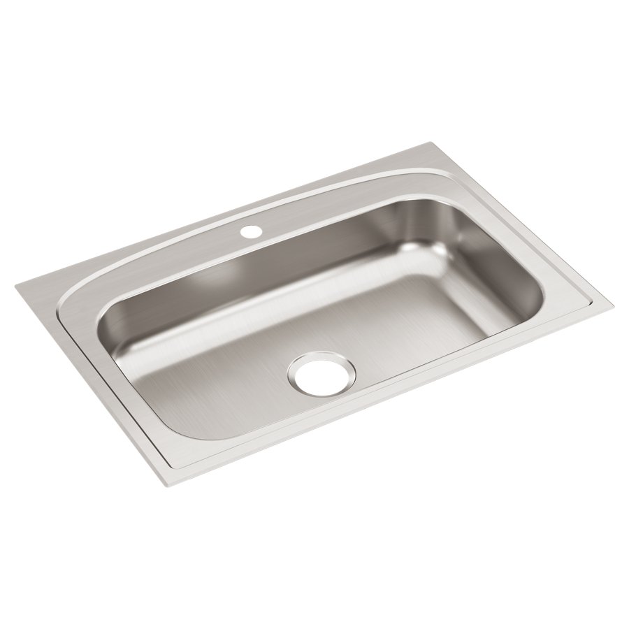 Pergola™ Stainless Steel 33" x 22" x 6" 1-Hole Single Bowl Drop-in ADA Sink