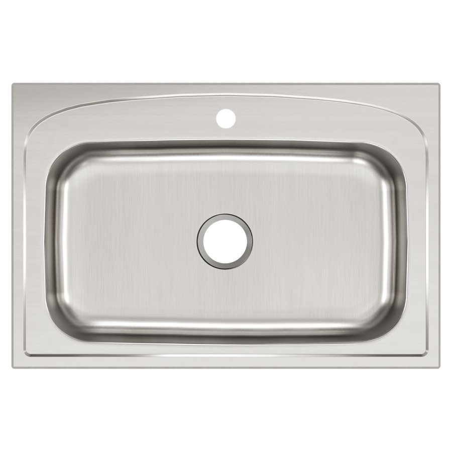 Pergola™ Stainless Steel 33" x 22" x 6" 1-Hole Single Bowl Drop-in ADA Sink