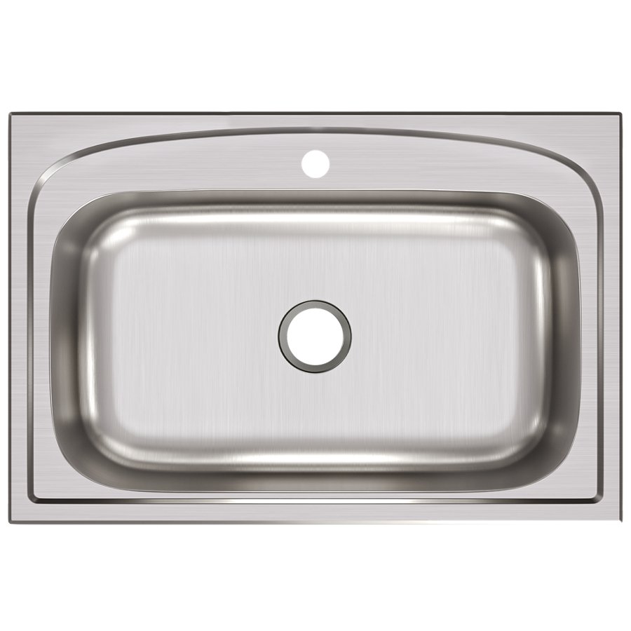 Pergola™ Stainless Steel 33" x 22" x 9" 1-Hole Single Bowl Drop-in Sink
