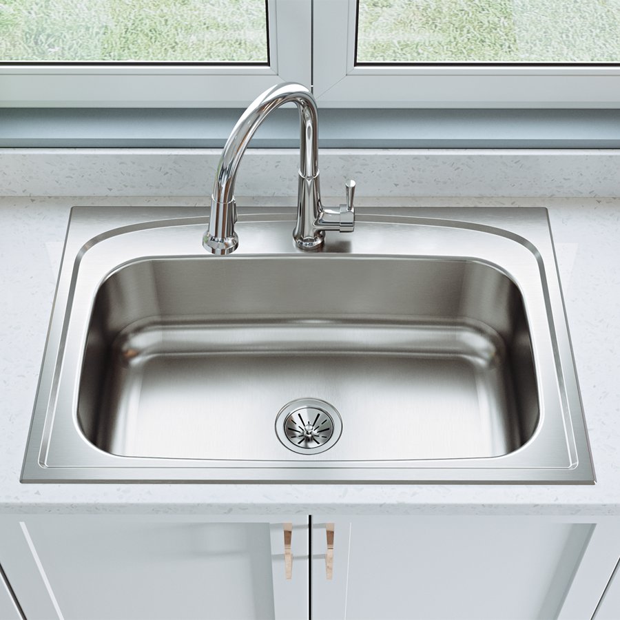 Pergola™ Stainless Steel 33" x 22" x 9" 1-Hole Single Bowl Drop-in Sink