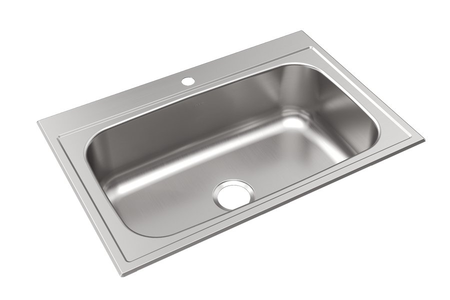 Parkway™ 33" x 22" x 9" Stainless Steel 1-Hole Single Bowl Drop-in Sink