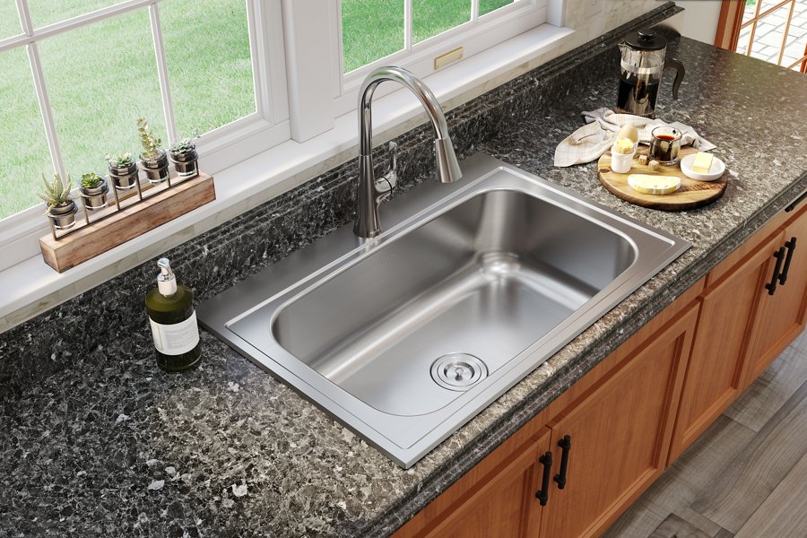 Parkway™ 33" x 22" x 9" Stainless Steel 1-Hole Single Bowl Drop-in Sink