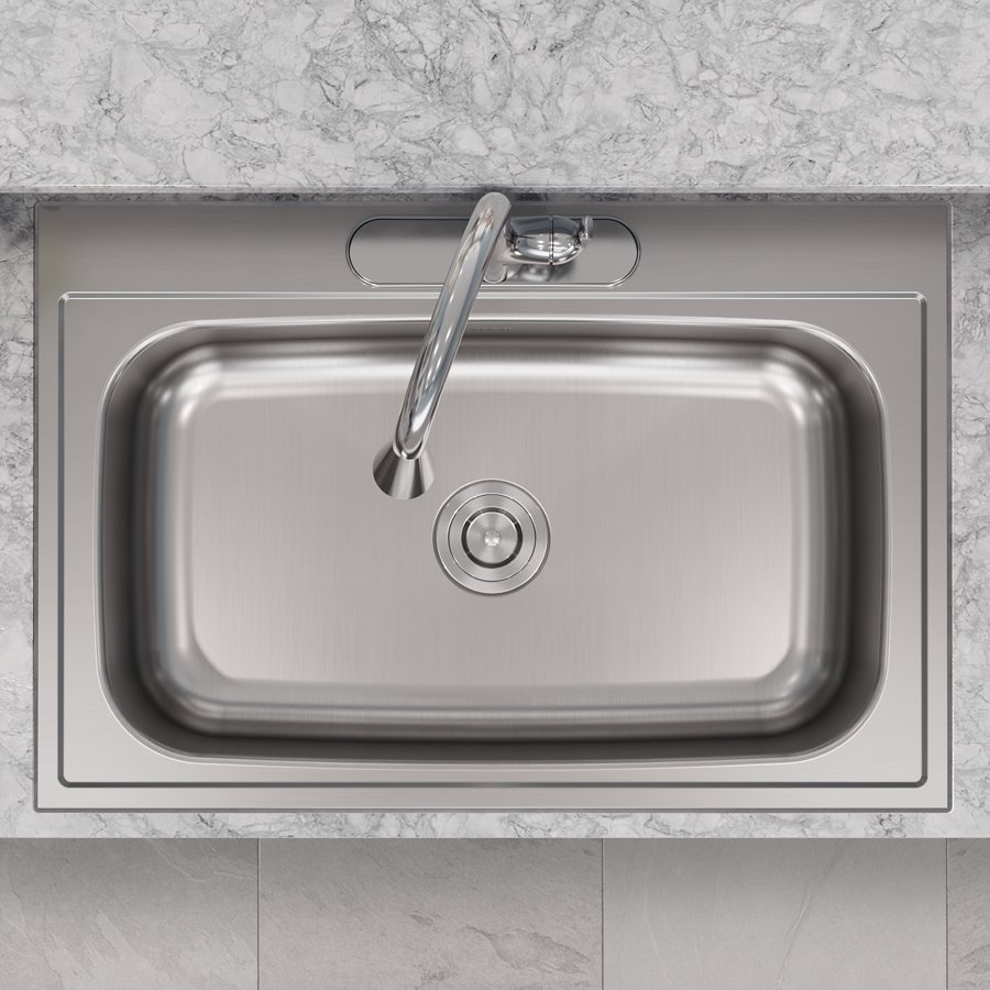 Parkway™ 33" x 22" x 9" Stainless Steel 3-Hole Single Bowl Drop-in Sink