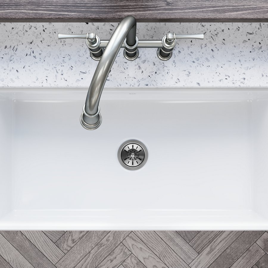 Burnham™ Fireclay 36" x 18" x 7-11/16" Single Bowl Undermount Farmhouse Sink White