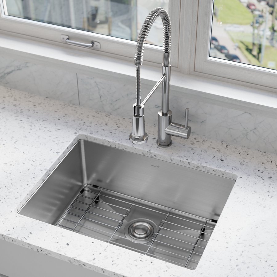 Crosstown® Stainless Steel 24" x 18-1/4" x 9" Single Bowl Undermount Sink