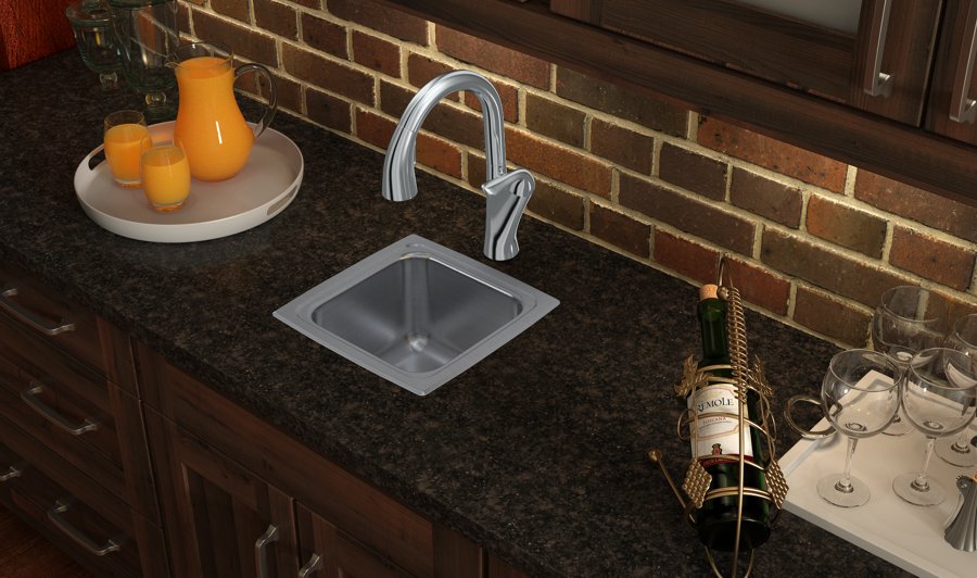 Lustertone® Classic Stainless Steel 13" x 13" x 7-5/8" Single Bowl Drop-in Sink
