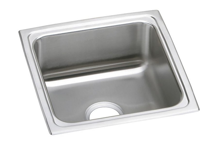 Lustertone® Classic Stainless Steel 17" x 17-1/2" x 7-5/8" Single Bowl Drop-in Sink