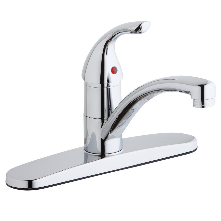 Everyday Three Hole Deck Mount Kitchen Faucet with Lever Handle and Deck Plate/Escutcheon Chrome