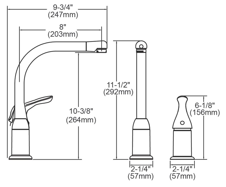 Everyday Kitchen Deck Mount Faucet with Remote Lever Handle Chrome