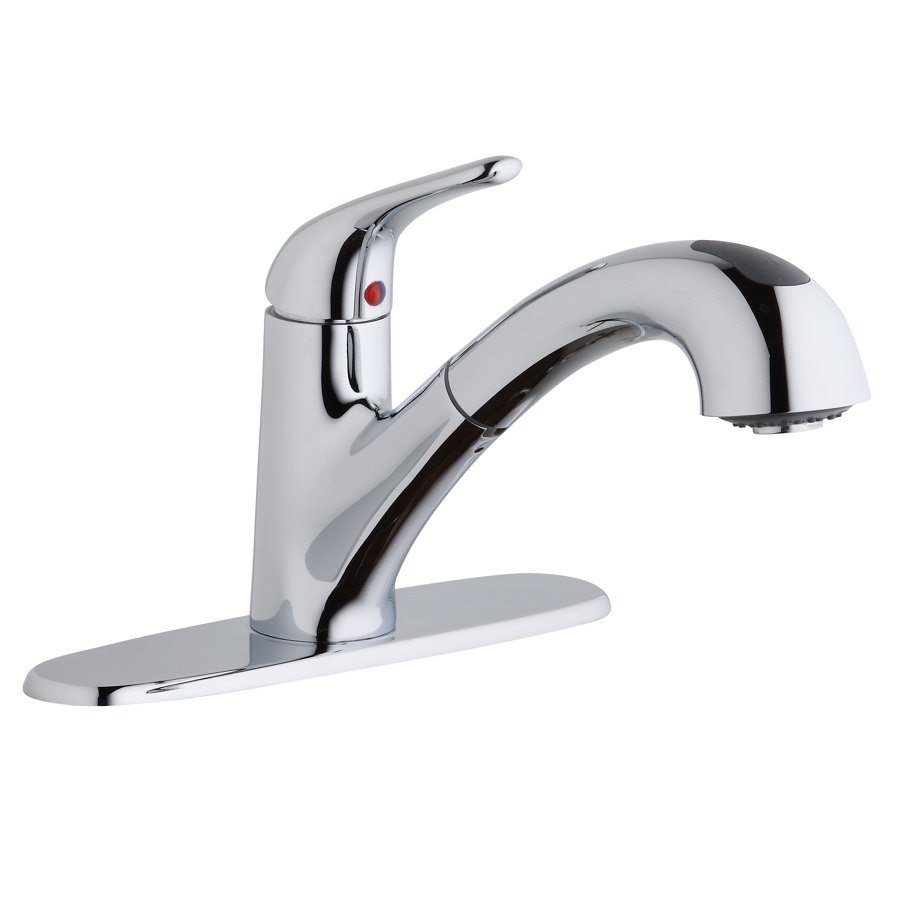 Everyday Single Hole Deck Mount Kitchen Faucet with Pull-out Spray Lever Handle + Optional Escutcheon