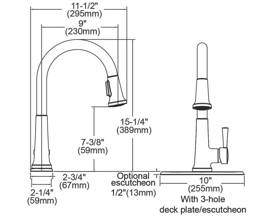 Everyday Single Hole Deck Mount Kitchen Faucet with Pull-down Spray Forward Only Lever Handle