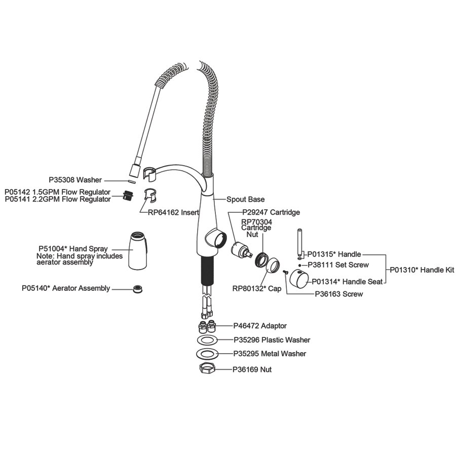Avado® Single Hole Kitchen Faucet with Semi-professional Spout Forward Only Lever Handle