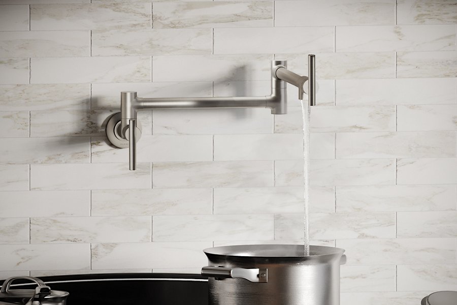 Avado® Wall Mount Single Hole Pot Filler Kitchen Faucet with Lever Handles