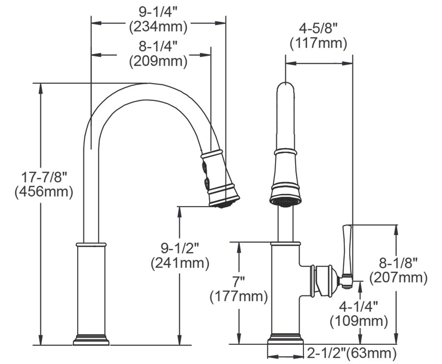 Explore™ Single Hole Kitchen Faucet with Pull-down Spray and Forward Only Lever Handle