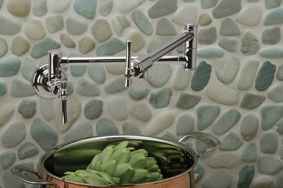 Explore™ Wall Mount Single Hole Single Hole Pot Filler Kitchen Faucet with Lever Handles