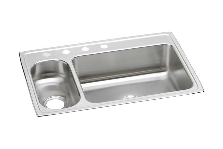 Lustertone® Classic Stainless Steel 33" x 22" x 7-7/8" 30/70 Double Bowl Drop-in Sink