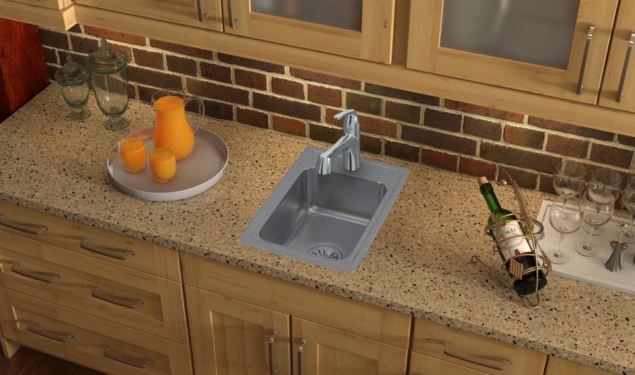 Lustertone® Classic Stainless Steel 15" x 22" x 7-5/8" Single Bowl Drop-in Sink