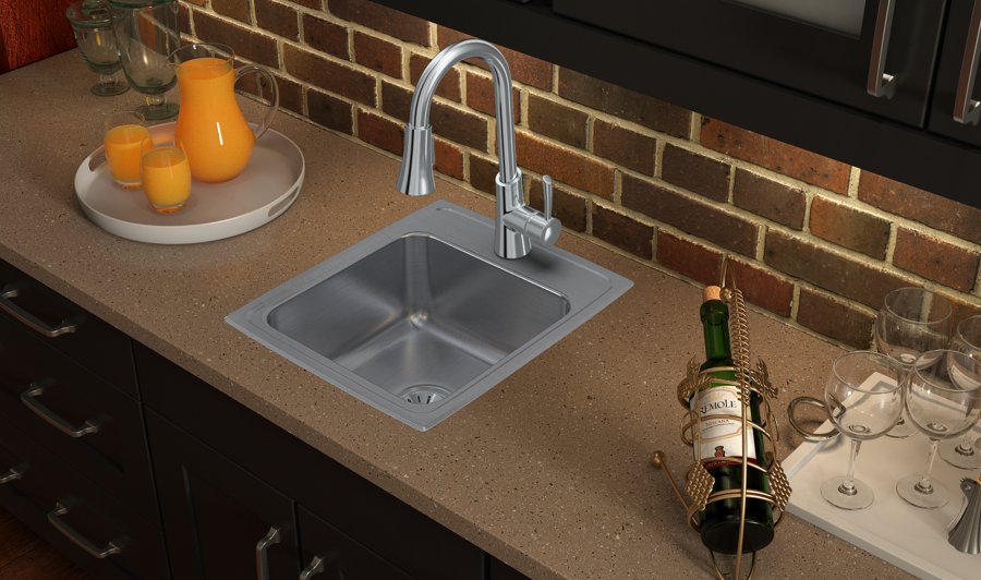 Lustertone® Classic Stainless Steel 17" x 20" x 7-5/8" Single Bowl Drop-in Sink