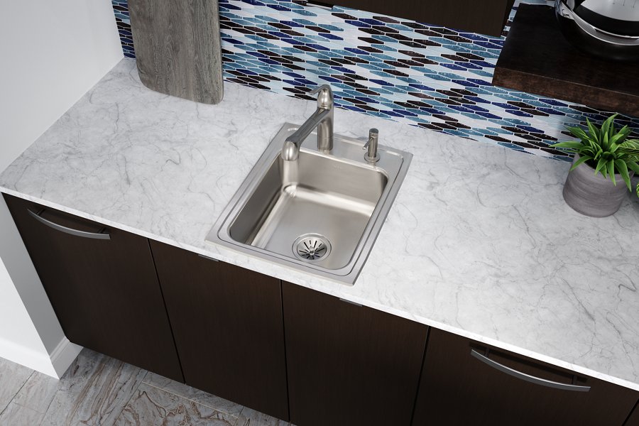 Lustertone® Classic Stainless Steel 17" x 22" x 7-5/8" Single Bowl Drop-in Sink