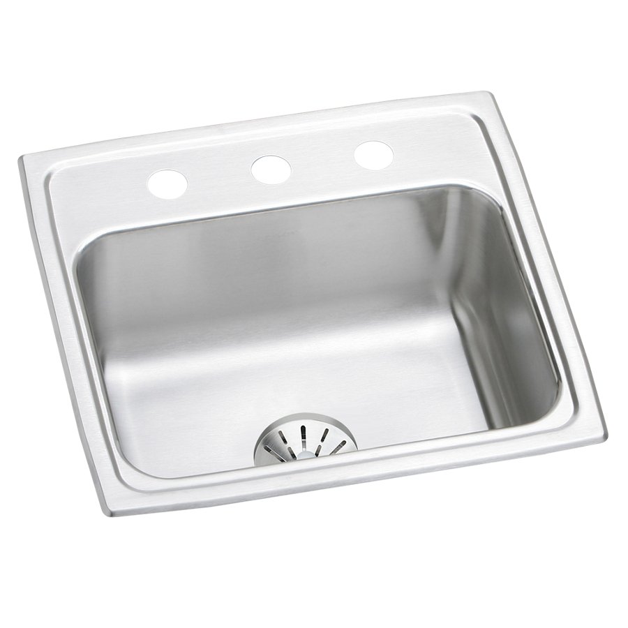 Lustertone® Classic Stainless Steel 19-1/2" x 19" x 7-1/2" Single Bowl Drop-in Sink with Perfect Drain®