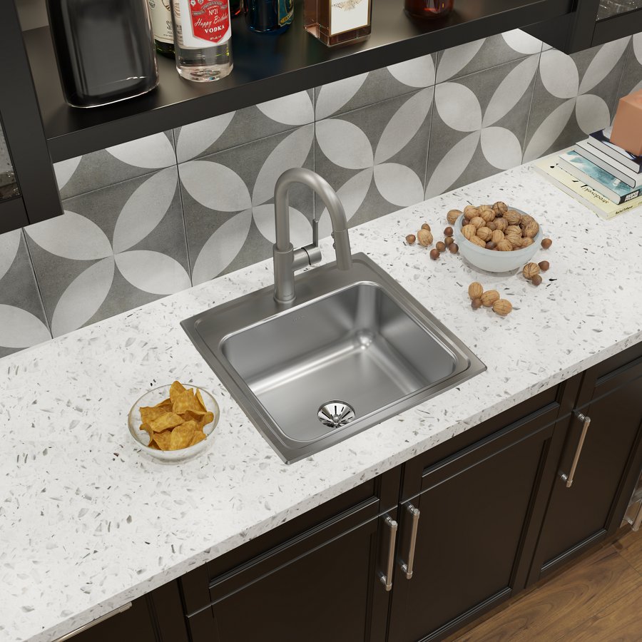 Lustertone® Classic Stainless Steel 19-1/2" x 19" x 7-1/2" Single Bowl Drop-in Sink with Perfect Drain®